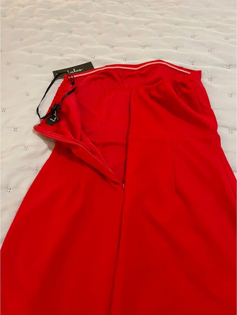 NWT | Lulus | M | Mateo Red Lace Strapless Bodycon Dress - Picture 4 of 8